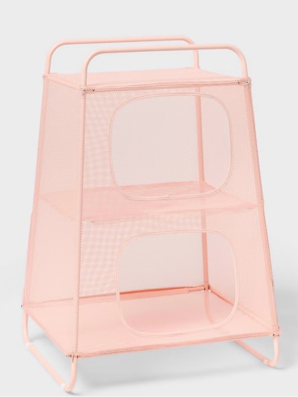 NIB Target Pink Mesh Two-Shelf Plush Toy Organizer.